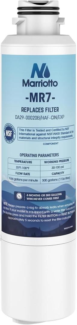 MARRIOTTO Compatible with Samsung DA29-00020B Refrigerator Water Filter, DA29-00020B, DA29-00020A, HAF-CIN/EXP, 46-9101 Refrigerator Water Filter, 1 Pack