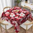 Valentines Day Tablecloth Square 5454 Inch Pink Red Hearts Table Cloth Water Resistant Fabric Table Covers for Kitchen Dining Small Tablecloth for Party Home Decor