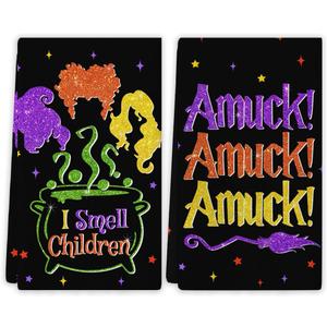 Halloween Kitchen Towels Hocus Pocus Dish Towels Sanderson Sisters Decor Day of The Dead Halloween Decorations for Home Party