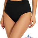 Period Swimwear Bikini Menstrual Leakproof Swim Bottoms UPF 50+ Waterproof Brief Light Flow for Women Girls Teens (Small, Black)