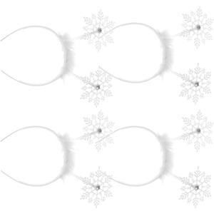Amosfun Christmas Headband 6pcs Christmas Decorative Headband Adorable Hair Bands Cute Snowflake Hair Hoops Snowflake Headdress Birthday Favors Halloween Costumes
