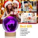 3D Axolotl Crystal Ball Night Light with 16 Color LED Wooden Base with Remote Control3.15 Inch Axolotl Glass BallCool Desk Decor Gifts for Kids Girls Boys Friends Fans (Axolotl)