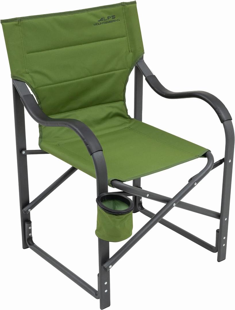 ALPS Mountaineering Camp Chairs for Adults - Comfortable Padded Polyester Fabric Over Sturdy Wide Aluminum/Steel Frame with Tall Back, Folds Flat (Cactus)