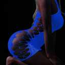 2 x Women's Lingerie Sexy Fishnet Minin Dress Glow in the Dark Lingerie DIY Babydoll Halter Chemise Valentine's Day (White)