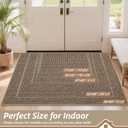 BEQHAUSE Dirt Trapper Door Mat 17" x 30", Non-Slip Doormats (Rolled-Up NO Creases) Washable Entryway Rugs, Dirt Resist and Absorbent Welcome Mat, Low Profile Floor Mats for Front Back Door, Beige