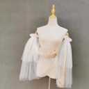 YMFFW Women Fashion Wedding Removable Puff Sleeves Plain Detachable Sleeves for Bride Add On Wedding Gift Bridal Accessories