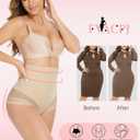 Shapewear Tummy Control Underwear - High Waisted Shapewear Panties Compression Body Shaping Briefs Girdle Panty (Small, Black+nude)