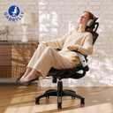 GABRYLLY Ergonomic Office Chair with Footrest, High Back Home Desk Chair - 3D Headrest, Flip-Up Arms, 135 Tilt and Wide Cushion, Heavy Duty Mesh Chairs for Task Computer Gaming, GYB01-FT