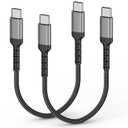 1ft USB-C to USB-C Cable Short Type C to Type C Fast Charging Cable Compatible with Apple iPhone 16/15 Pro/Max Samsung Galaxy Google, Short USBC to USBC Cord 12 Inch