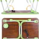 Slendor Lap Desk with Cup Holder, Foldable Laptop Table for Bed, Portable Bed Desk for Laptop and Writing, Computer Tray with Tablet Slot, Notebook Stand Reading Holder for Couch Sofa Floor,Green