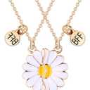 MJartoria BFF Necklace for 2-Daisy Best Friend Necklace Friendship Necklace Best Friends Forever Necklaces Valentines Day Gifts (Gold)