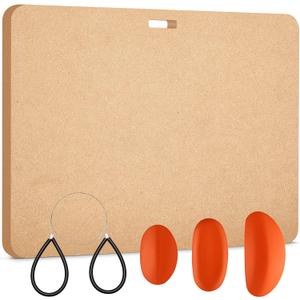 Treela Portable Clay Wedging Board with Built in Handle Ceramic and Clay Supplies 18 x 24 Inch Wood Clayboard with 3 Pcs Clay Ribs and Clay Cutters Wire with Black Handles for Art Crafts Modeling
