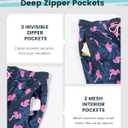 SURF CUZ Mens Swim Trunks with Compression Liner Quick Dry Swim Shorts Swimming Trunks 2 in 1 Bathing Suit Zipper Pockets (XX-Large, Dark Tropical Flamingo)