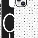 Jusy Compatible with MagSafe Polka Dot Case for iPhone 15, Cute Aesthetic Polka Dots Magnetic Phone Case, Soft TPU and Hard PC Protective Phone Cover for Women Girls (Matte) - White