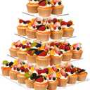 4 Tier Cupcake Stand for 50 Cupcakes, Cupcake Tower Stands, Acrylic Cup Cake Stand, Cupcake Holder Stand & Tiered Dessert Display for Parties, Weddings, Birthdays (Square)