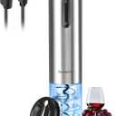 Electric Wine Opener Tomentific, Rechargeable Automatic Wine Corkscrew Bottle Opener With Foil Cutter, Type-C Charging Wine Openers With LED Light For Home Party Wedding Gifts (Stainless Steel)
