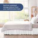 Wrap Around Dust Ruffle Bed Skirt - White - for Full Size Beds with 21 Inch Drop - Easy Fit Elastic Strap - Adjustable Pleated Bedskirt w/Brushed Fabric - Wrinkle Free - for Women, Men, Kids & Teens