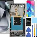 Only for US VersionAMOLED for Samsung Galaxy S24 Ultra 5G Screen Replacement With Frame for Samsung S24 Ultra S928u S928w S928a LCD Display digitizer Touch Screen Assembly 6.8" Titanium Black
