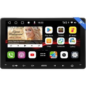 ATOTO S8 8-core 9inch QLED Double Din Android Car Stereo, Built-in 4G&WiFi, Wireless CarPlay & Android Auto, Dual Bluetooth, 4G+32G, VSV&LRV, SCVC&36B-EQ DSP, ChatGPT AI, GPS Tracking, S8G2094MS