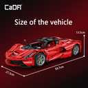 CaDA Master C61505W LaFer Supercar Building Set, 1:8 Scale Sports Car Building Blocks Kit for Adults, Collectible Motorsport MOC Car Toy Gift for Men Teens - 4739 Pcs, Large