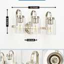 3 Light Bathroom Vanity Light, Brushed Nickel Vanity Lights for Bathroom, Modern Light Fixtures Over Mirror with Clear Glass Shade, Wall Sconce Lighting for Bedroom Living Room Hallway
