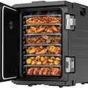 Tera 95Qt Insulated Food Pan Carrier: Non-Electric for 6 Full-Size Pans | Hot & Cold Retention, LLDPE, 304 Steel Latch, Removable Gasket, Recessed Casters, Catering, Stackable, Banquet, Parties