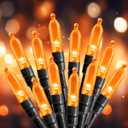 Battery Operated Halloween Indoor String Lights, 8 ft 20 LED Orange Mini Cluster Tree Lights with Timer, Indoor Outdoor Patio Garland Window Decor for Party Christmas Halloween Decorations