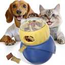 Cat Interactive Dispening Toys, Slow Food Feeder Toy, Puzzle Food Toy, Interactive Playing Toy, Kitty Mind Game with Rolling Play