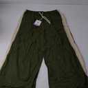 Xiaoxuemeng Linen Pants Women Wide Leg Striped Capri Pants Casual Baggy Linen Trousers with Pockets XL