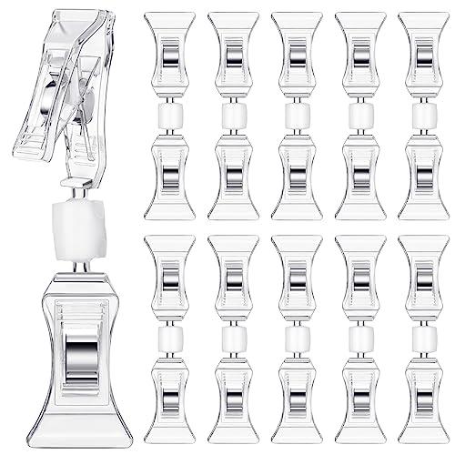 Colarr 50 Pcs Double Sided Sign Clips - Rotatable Mini Clip Clear Plastic Sign Holder Stand for Label Clothing Business Cards Retail Colarr 50 Pcs Double Sided Sign Clips - Rotatable Mini Clip Clear Plastic Sign Holder Stand for Label Clothing Business Cards Retail