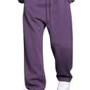 JMIERR Mens Wide Leg Sweatpants Baggy Lounge Travel Cargo Pants Fall Fashion Outfits 2026 Winter Clothes Joggers, 2XL, Purple