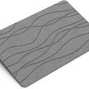 Stone Bath Mat Quick Dry, Diatomaceous Earth Shower Mat, Non-Slip Bath Mat for Bathroom, Super Absorbent Bath Mat Large, Bath Mat 23.5" x 15.5", Gray