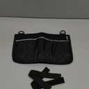 Walker Bag for Folding Walker - Walker Pocket Pouch with Reflective Safety Strips for Night Visibility, Universal Walker & Wheelchair Storage Bag with 2 Adjustable Straps, 13x7" Compact Size (Black)