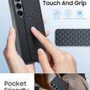 Vizvera for Galaxy Z Fold 6 Case Luxury Leather with Screen Protector 2 Pack, [Hinge Protection] Shockproof Leather Phone Case for Galaxy ZFold 6(Black)