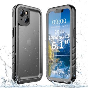 SPORTLINK for iPhone 13 Waterproof Case, Built-in Shockproof Dustproof Screen Protector, IP68 Underwater Full Body Sealed Dropproof Protective Cover for iPhone 13 6.1 Inch (Black)