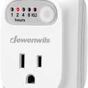 DEWENWILS Indoor Countdown Timer Outlet, Timers for Electrical Outlets, 125V/15A/1000W Auto Shut Off Safety Outlet, One 3-Prong Grounded Outlet, Light Timers, 1/3 HP, UL Listed