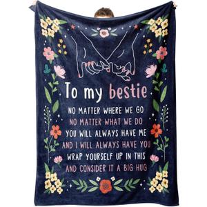 GiltGlimmer Friendship Gifts for Women Valentines Day, Best Friend Birthday Gifts for Women, Best Friend Blanket Gift, to My Bestie Throw Blanket for Mothers Day 60" x 50"