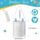 Tioncy 12 Pcs DIY Easter Bunny Baskets Sublimation Blank Rabbit Ear Bags Burlap Tote Eggs Carry Bucket Bunny Gifts Bags for Egg Hunt Party Decorations (White)