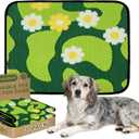 Qeils Reusable Puppy Pads for Small Dogs, Washable Pee Pads with Non-Slip , Absorbent Leakproof Mat for Crates, Playpens, Pet Beds & Whelping, Indoor Potty Training Grass Green, 23"x36", 2 Pack