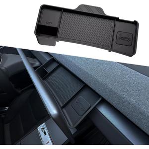 yhcdsea for 2024-2026 Tesla Model 3 Highland and 2025 2026 Tesla Model Y Juniper Center Console Organizer Behind Screen Storage Box Dashboard Hidden Tray Interior Accessories
