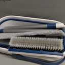 Collapsible Mop and Bucket Set with Scrub Mop and Brush, Tile Laminate Hardwood Floor Brush and Flat Mops for Floor Cleaning, Foldable Bucket with Washable Microfiber Mop(Blue)