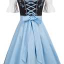 JASAMBAC Women's German Dirndl Dress Costumes 3 Pieces for Oktoberfest Carnival (Large, Black)