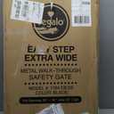 Regalo Safety 29-49" Easy Step Extra Wide Baby Gate for Doorways & Bottom of Stairs, Pressure Mounted Safety Gate with Door for Babies, Toddlers & Pets, Black