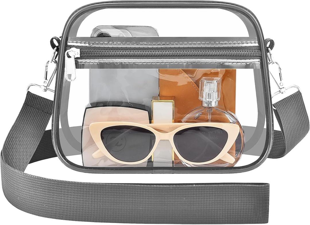 Busiuw Clear Bag for Stadium Events - Stadium Approved Small Mini Clear Purse, Men's Shoulder Bag for Sports Concerts