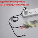 4FT Multiple Charger Cable, 2Pack, 2-in-1 USB C, USB A to Dual USB C Cord, Multi USB Type C Splitter Cable for iPhone 16/15 Pro Max, iPad Air/Pro, Galaxy S24, Google Pixel,Android,Car