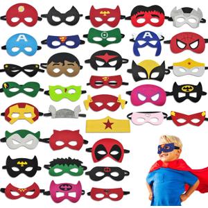 35 Packs Party Favors Masks for Kid, Cosplay Masks for Birthday, Hero Party Mask Children Masquerade Cosplay Eye Mask