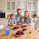 Cherry Pitter Tool - Cherry Seed Remover for Multiple Cherries, Easy Push Press One-Hand Operation, Perfect for Canning, Baking & Jam Making (Blue)