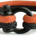 Mens Rope Bracelet - Stainless Steel Black Shackle, Extremely Durable and Scratch Resistant Waterproof Paracord, Handmade, Nautical Wristband for Men (Orange)