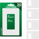 Lutron Claro Light Switch Cover Plate, 1 Gang Wallplate, for Decorator Light Switches, Rocker Light Switch Cover, Outlet Cover, Screwless Switch Plate Cover, Gloss, CW-1-WH-20, White, 20 Pack