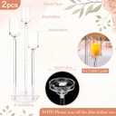 2 Pcs 3 Arms Acrylic Candelabras with Lampshade Set 30 Inch Wedding Table Candelabra Centerpieces Clear Candle Holder Candlestick Holder for Wedding Table Party Decor, Fit 3" LED Candle
